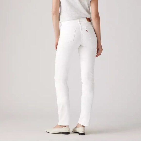 Levi's White Classic Straight Leg Jeans Women's Size 27 Denim Pants - Picture 4 of 9